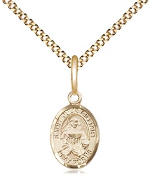 [9117GF/18G] 14kt Gold Filled Saint Julie Billiart Pendant on a 18 inch Gold Plate Light Curb chain