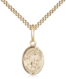 [9118GF/18G] 14kt Gold Filled Guardian Angel Pendant on a 18 inch Gold Plate Light Curb chain