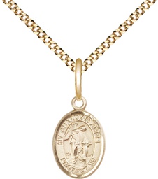 [9118GF/18G] 14kt Gold Filled Guardian Angel Pendant on a 18 inch Gold Plate Light Curb chain