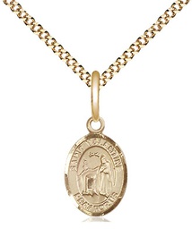 [9121GF/18G] 14kt Gold Filled Saint Valentine of Rome Pendant on a 18 inch Gold Plate Light Curb chain