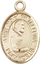 [9125GF] 14kt Gold Filled Saint Pio of Pietrelcina Medal