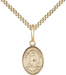 [9126GF/18G] 14kt Gold Filled Saint Walburga Pendant on a 18 inch Gold Plate Light Curb chain