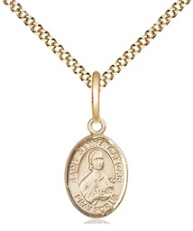 [9130GF/18G] 14kt Gold Filled Saint Gemma Galgani Pendant on a 18 inch Gold Plate Light Curb chain