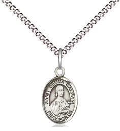 [9130SS/18S] Sterling Silver Saint Gemma Galgani Pendant on a 18 inch Light Rhodium Light Curb chain