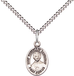 [9131SS/18S] Sterling Silver Saint Marcellin Champagnat Pendant on a 18 inch Light Rhodium Light Curb chain