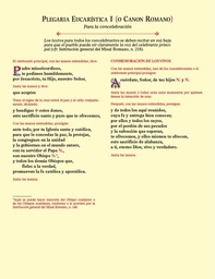 [63/C-1] Eucharistic Prayer Cards (spanish) - Prayer 1