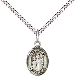 [9133SS/18S] Sterling Silver Maria Stein Pendant on a 18 inch Light Rhodium Light Curb chain