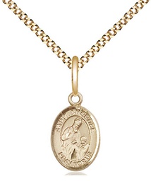 [9137GF/18G] 14kt Gold Filled Saint Ambrose Pendant on a 18 inch Gold Plate Light Curb chain