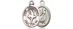 [9143SS] Sterling Silver Saint Christopher Dance Medal