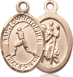 [9150GF] 14kt Gold Filled Saint Christopher Baseball Medal