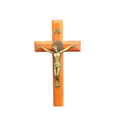 [MX36528] 9.85in. Medium Stain Pine Wood Crucifix 