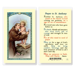 [HI-E24-307] Saint Anthony Laminated Holy Card