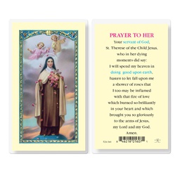 [HI-E24-341] Prayer to Saint Terese Laminated Holy Card