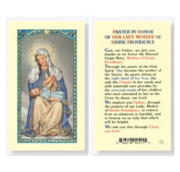 [HI-E24-278] Our lady of Divine Providence Laminated Holy Card