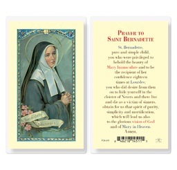 [HI-E24-410] Prayer to Saint Bernadette Laminated Holy Card