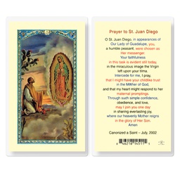 [HI-E24-471] Saint Juan Diego with Guadalupe Laminated Holy Card