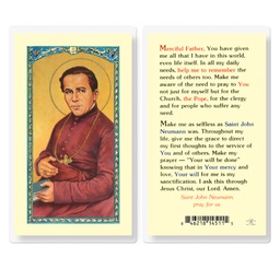 [HI-E24-473] Saint John Neumann Pray for Us Laminated Holy Card
