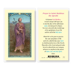 [HI-E24-499] Saint Matthias Laminated Holy Card