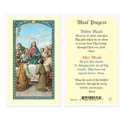 [HI-E24-373] Meal Prayers The Last Supper Laminated Holy Card