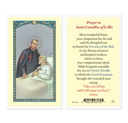 [HI-E24-414] Saint Camillus Laminated Holy Card