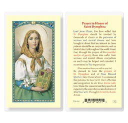 [HI-E24-434] Prayer in Honor of Saint Dymphna Laminated Holy Card