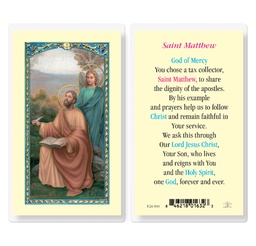 [HI-E24-500] Saint Matthew Laminated Holy Card
