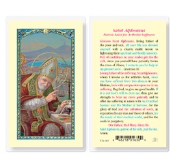[HI-E24-403] Saint Alphonsus with a Prayer Laminated Holy Card