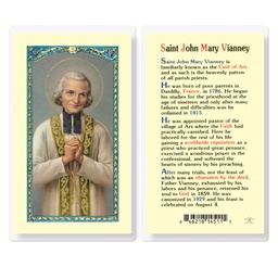 [HI-E24-472] Saint John Mary Vianney Laminated Holy Card