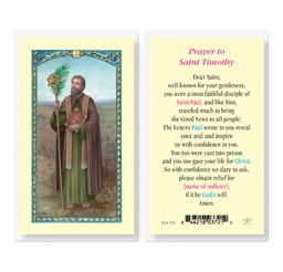 [HI-E24-554] Saint Timothy Laminated Holy Card
