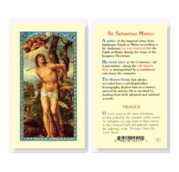 [HI-E24-541] Saint Sebastian Laminated Holy Card