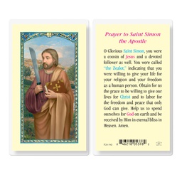 [HI-E24-542] Saint Simon Laminated Holy Card