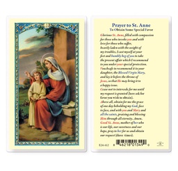[HI-E24-612] Saint Anne Obtain Favor Laminated Holy Card