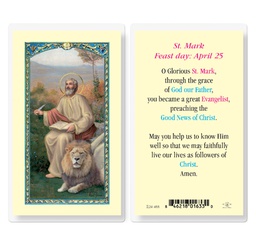 [HI-E24-488] Saint Mark Laminated Holy Card
