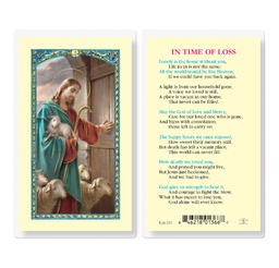 [HI-E24-737] In The Time of Loss with Good Shepherd Laminated Holy Card