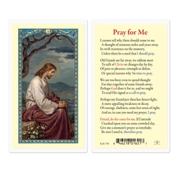 [HI-E24-750] Pray for Me Laminated Holy Card