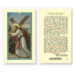 [HI-E24-769] Prayer to the Wound in the Shoulder Laminated Holy Card