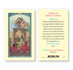 [HI-E24-857] Saint Cecilia a Prayer for Church Choir Laminated Holy Card