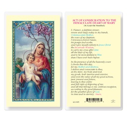 [HI-E24-835] Consecration to the Immaculate Heart of Mary Laminated Holy Card
