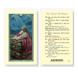 [HI-E24-721] The Power of Prayer with Christ in the Garden Laminated Holy Card