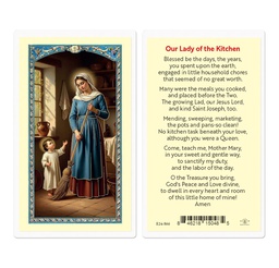 [HI-E24-866] Madonna of the Kitchen Laminated Holy Card with Prayer 