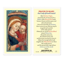 [HI-E24-896] Our Lady of Good Council Laminated Holy Card