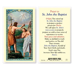 [HI-E24-964] Prayer to Saint John the Baptist Laminated Holy Card