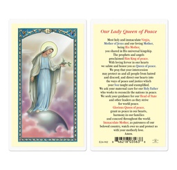 [HI-E24-902] Our Lady Queen of Peace Laminated Holy Card
