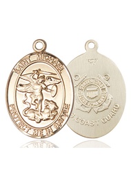 [1173KT3] 14kt Gold Saint Michael Coast Guard Medal