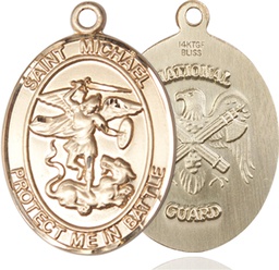 [1173KT5] 14kt Gold Saint Michael National Guard Medal