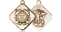 [1180KT3] 14kt Gold Coast Guard Diamond Medal