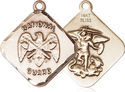 [1180KT5] 14kt Gold National Guard Diamond Medal