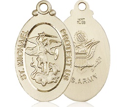 [4145RKT2] 14kt Gold Saint Michael Army Medal