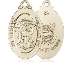 [4145RKT3] 14kt Gold Saint Michael Coast Guard Medal