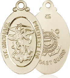 [4145RKT3] 14kt Gold Saint Michael Coast Guard Medal